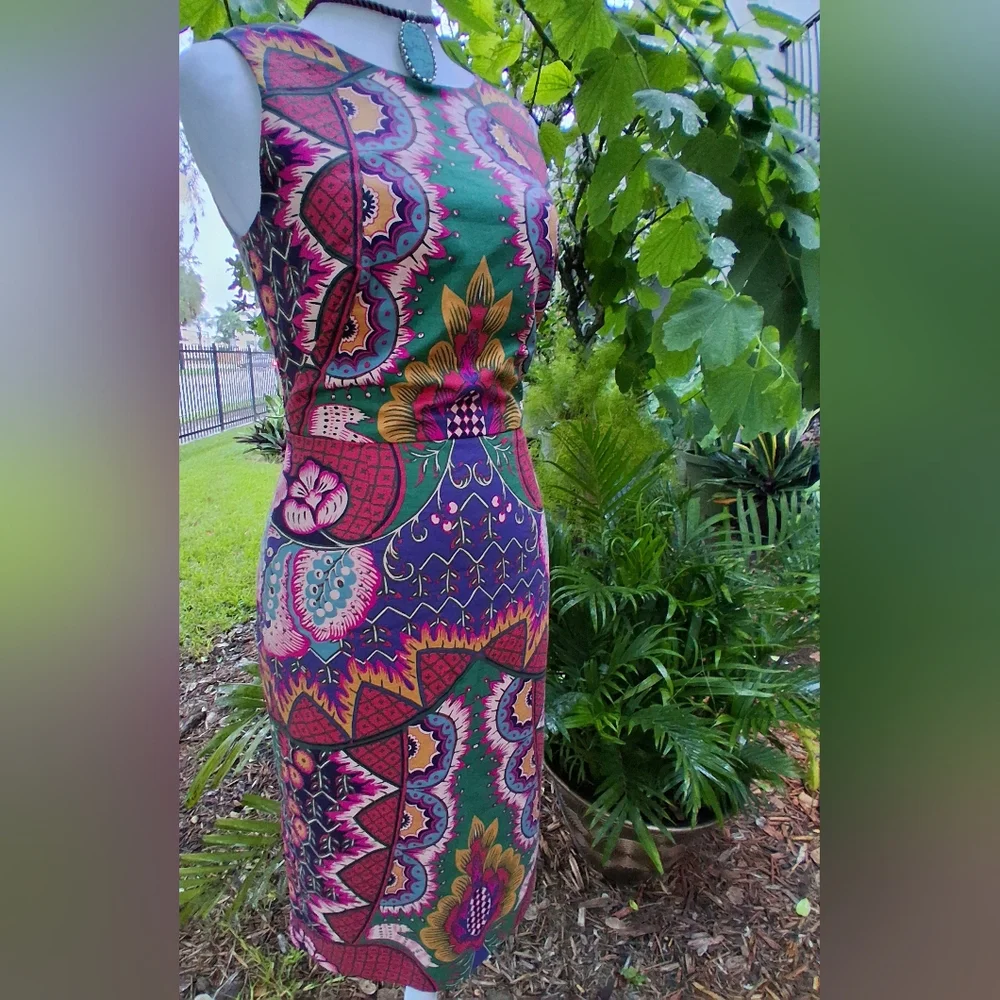 🔥NEW MAEVE ANTHROPOLOGY Vibrant Multicolor Backless Dress Size 0 & FREE GIFT - Picture 8 of 14